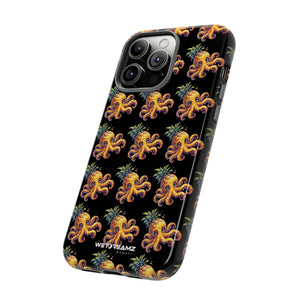 Phone Case - Pineapple Octopus Pattern - Black Ground