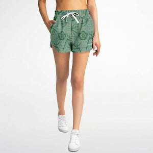 Flowers Design Athletic Loose Shorts - AOP
