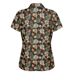 Tropical Flowers Pattern Polo Shirt - AOP