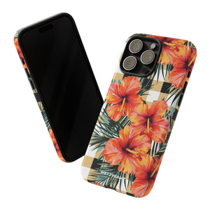 Phone Case - Hibiscus Plaid