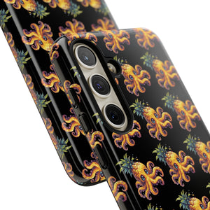 Phone Case - Pineapple Octopus Pattern - Black Ground