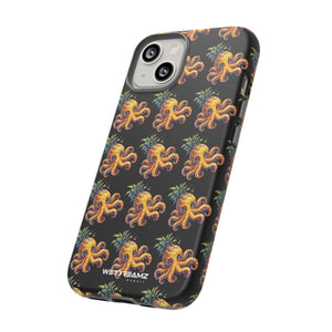 Phone Case - Pineapple Octopus Pattern - Black Ground