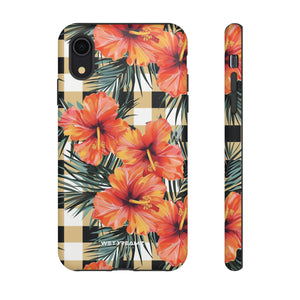 Phone Case - Hibiscus Plaid