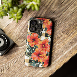 Phone Case - Hibiscus Plaid