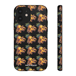 Phone Case - Pineapple Octopus Pattern - Black Ground