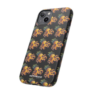 Phone Case - Pineapple Octopus Pattern - Black Ground