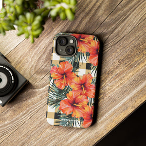 Phone Case - Hibiscus Plaid