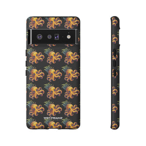 Phone Case - Pineapple Octopus Pattern - Black Ground