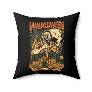 Mahaloween Square Pillow - Black