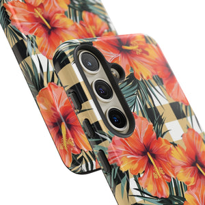 Phone Case - Hibiscus Plaid