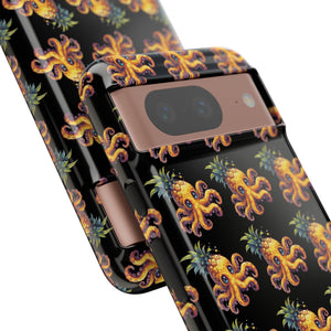 Phone Case - Pineapple Octopus Pattern - Black Ground