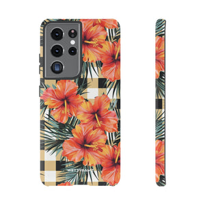 Phone Case - Hibiscus Plaid