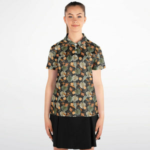 Tropical Flowers Pattern Polo Shirt - AOP