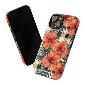 Phone Case - Hibiscus Plaid