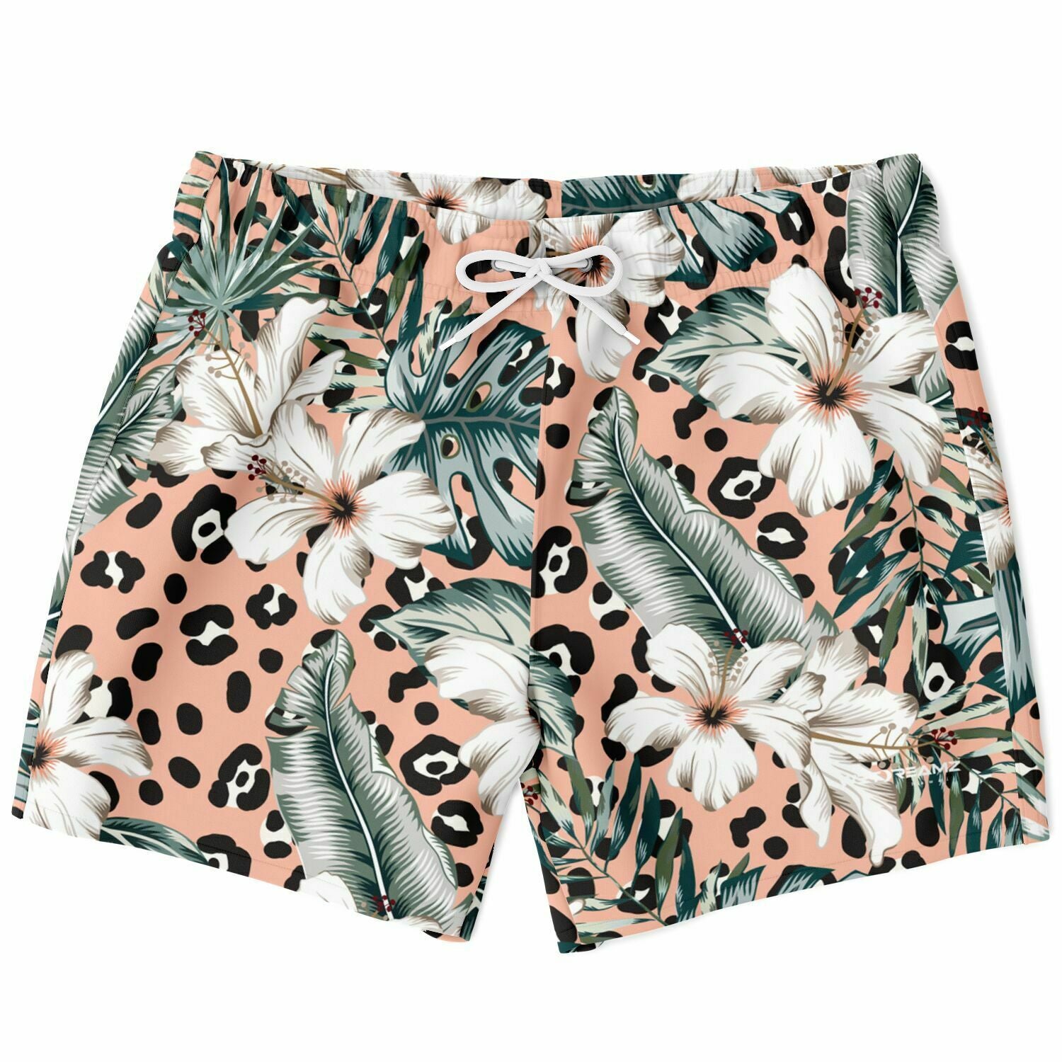 Swim Trunks - Pink Hibiscus Panther