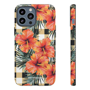 Phone Case - Hibiscus Plaid