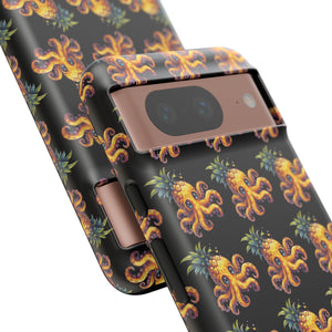 Phone Case - Pineapple Octopus Pattern - Black Ground