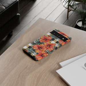 Phone Case - Hibiscus Plaid