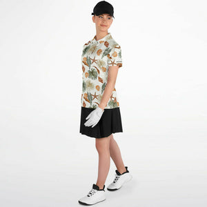 Star Fish Tropical Floral  Polo Shirt - AOP