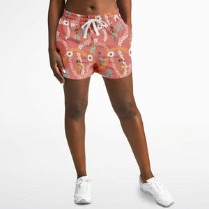 African Female Flowers Design  Athletic Loose Shorts - AOP