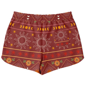 Mandala Flowers And Fire  Athletic Loose Shorts - AOP