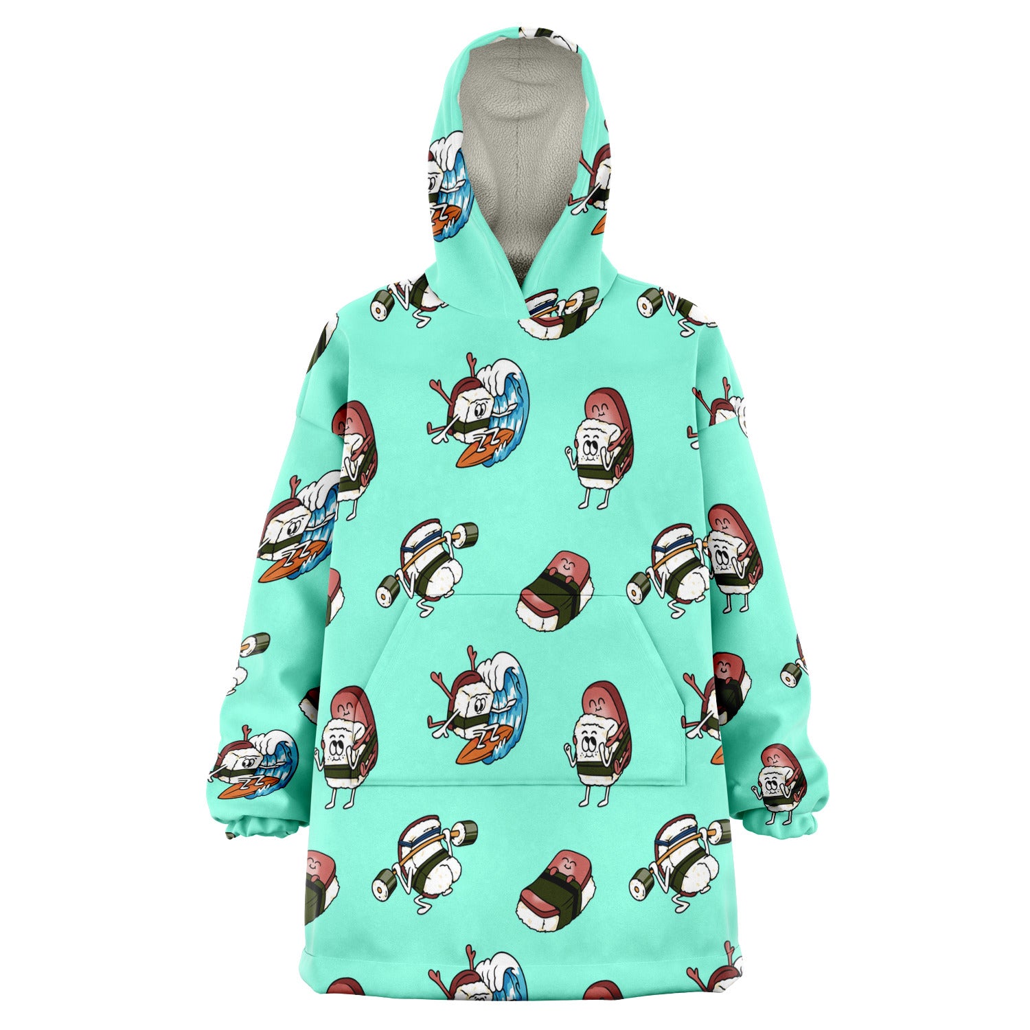 Eat, Sleep, Musubi, Repeat Snug Hoodie - Aqua
