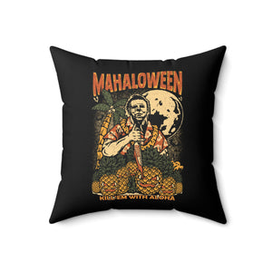 Mahaloween Square Pillow - Black