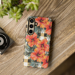 Phone Case - Hibiscus Plaid