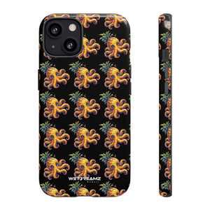 Phone Case - Pineapple Octopus Pattern - Black Ground