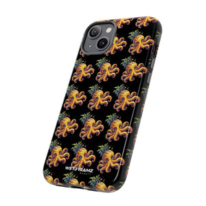 Phone Case - Pineapple Octopus Pattern - Black Ground