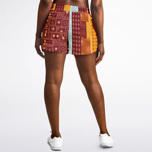 Lines Pattern Design Athletic Loose Shorts - AOP