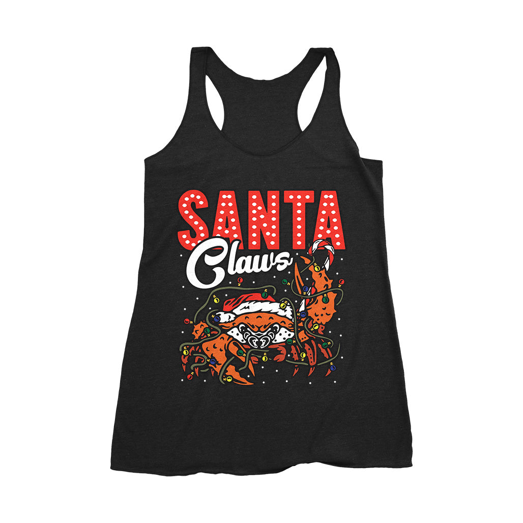 Women's Santa Claws Tri-Blend Racerback Tank