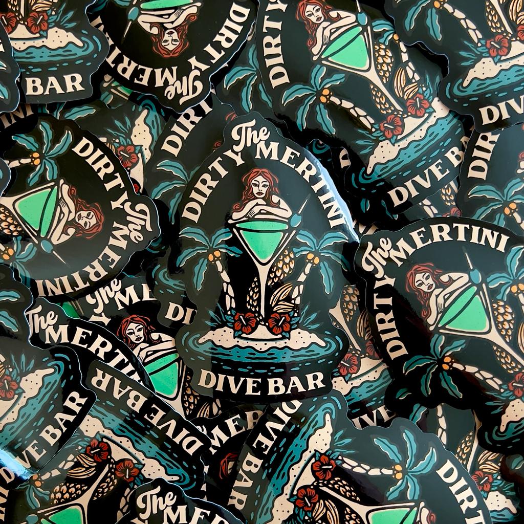 The Dirty Mertini Mermaid Sticker