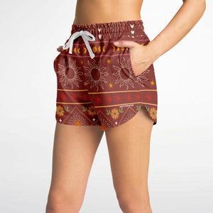Mandala Flowers And Fire  Athletic Loose Shorts - AOP
