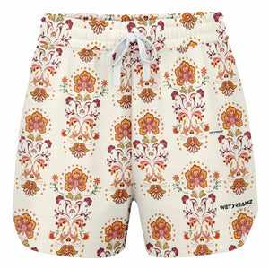 Brownish Floral Athletic Loose Shorts - AOP