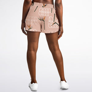 paradise flowers Athletic Loose Shorts - AOP