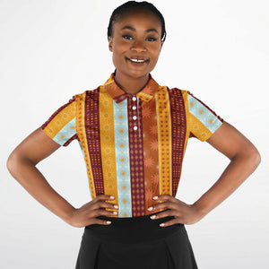 Brown Sun Polo Shirt - AOP