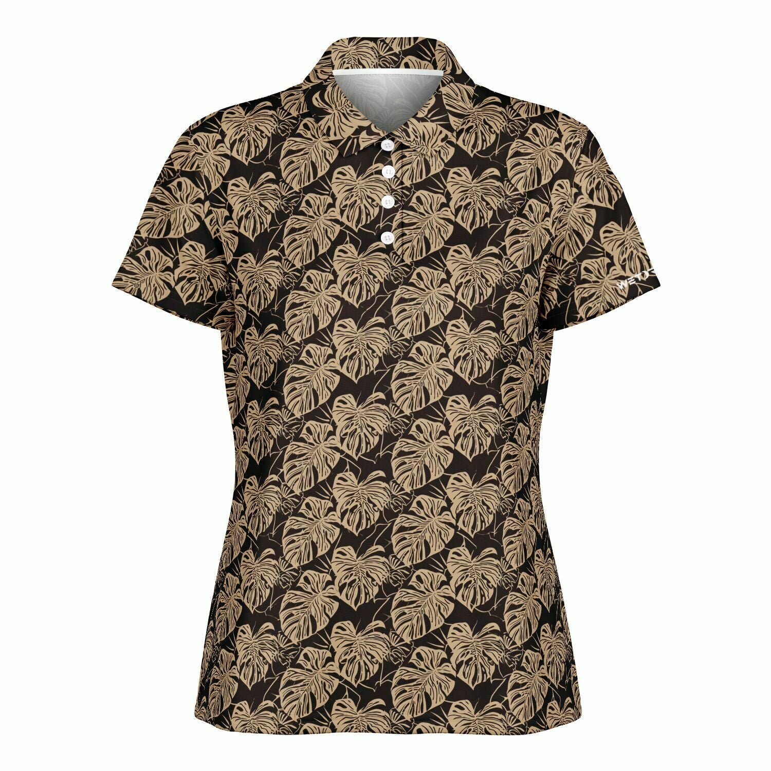 Women's Golf Polo - Brown Monstera
