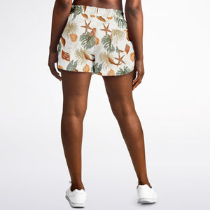 Star Fish  Tropical Floral Athletic Loose Shorts - AOP