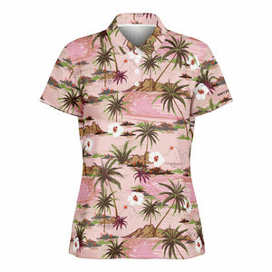 Pink Island Polo Shirt - AOP
