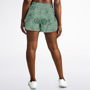 Flowers Design Athletic Loose Shorts - AOP