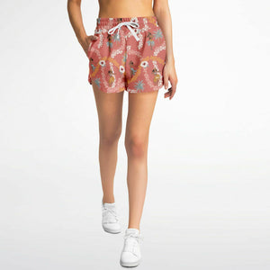 African Female Flowers Design  Athletic Loose Shorts - AOP
