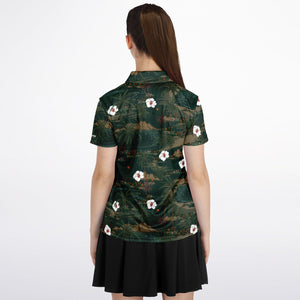 Vintage Green Polo Shirt - AOP