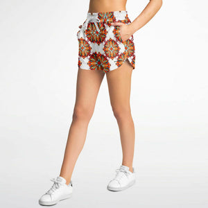 Fire Pattern Design Athletic Loose Shorts - AOP