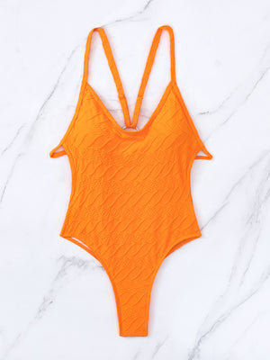 Backless Spaghetti Strap One-Piece Swimwear