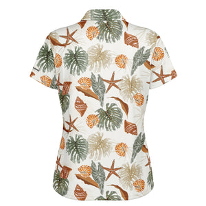 Star Fish Tropical Floral  Polo Shirt - AOP