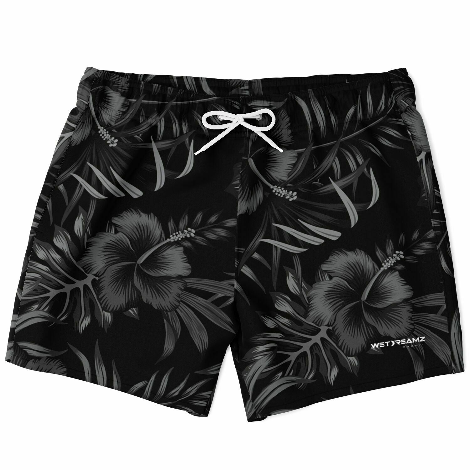 Swim Trunks - Black Hibiscus