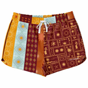 Lines Pattern Design Athletic Loose Shorts - AOP