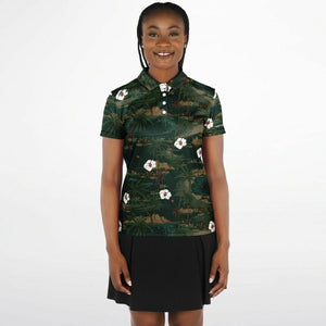 Vintage Green Polo Shirt - AOP