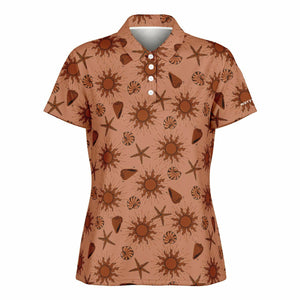 Brown Sun Polo Shirt - AOP